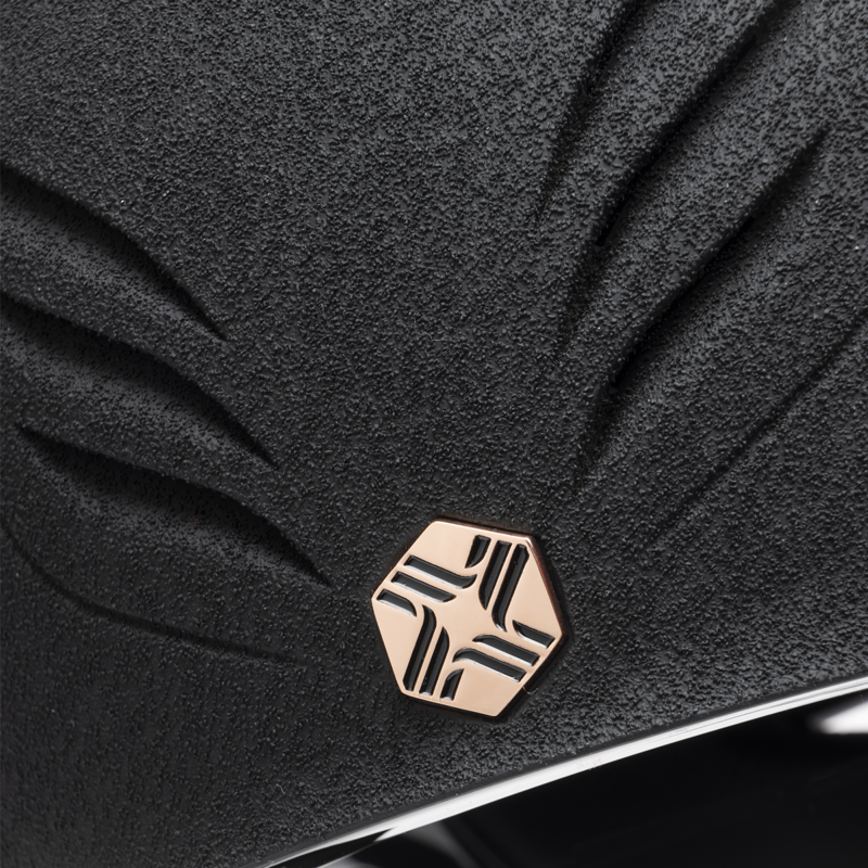 EQX by Charles Owen Phoenix Jockey Skull - Black/Rose Gold-6