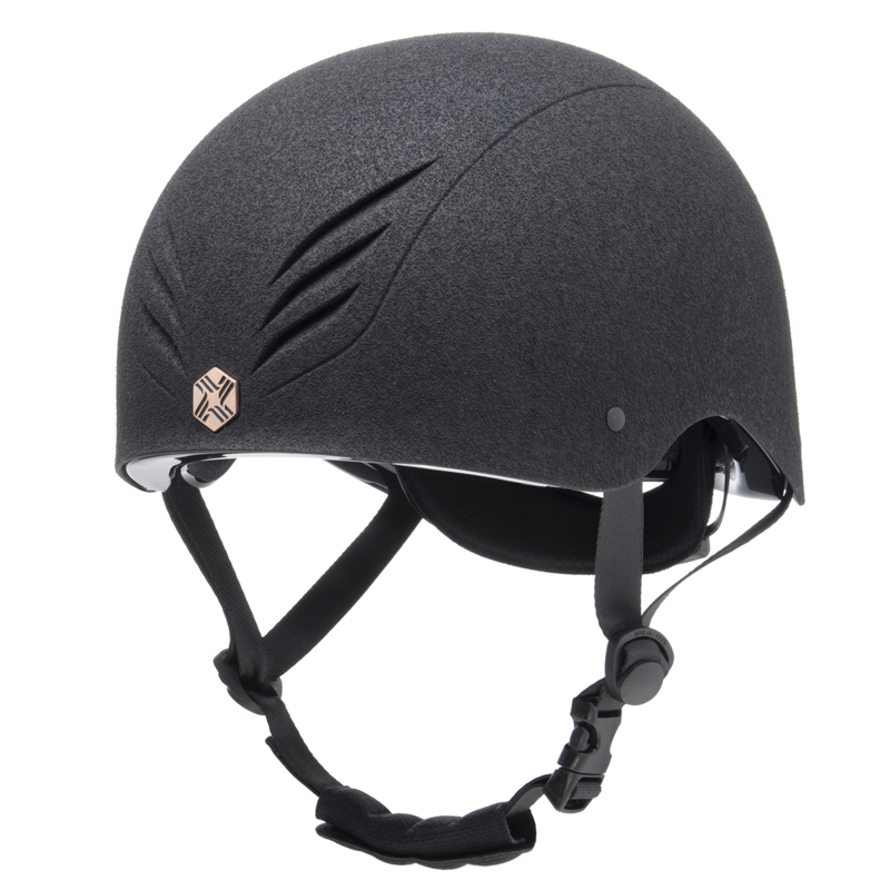 EQX by Charles Owen Phoenix Jockey Skull - Black/Rose Gold-5