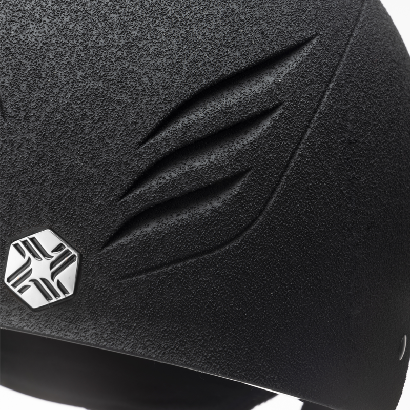 EQX by Charles Owen Phoenix Jockey Skull with MIPS - Black/Silver-5