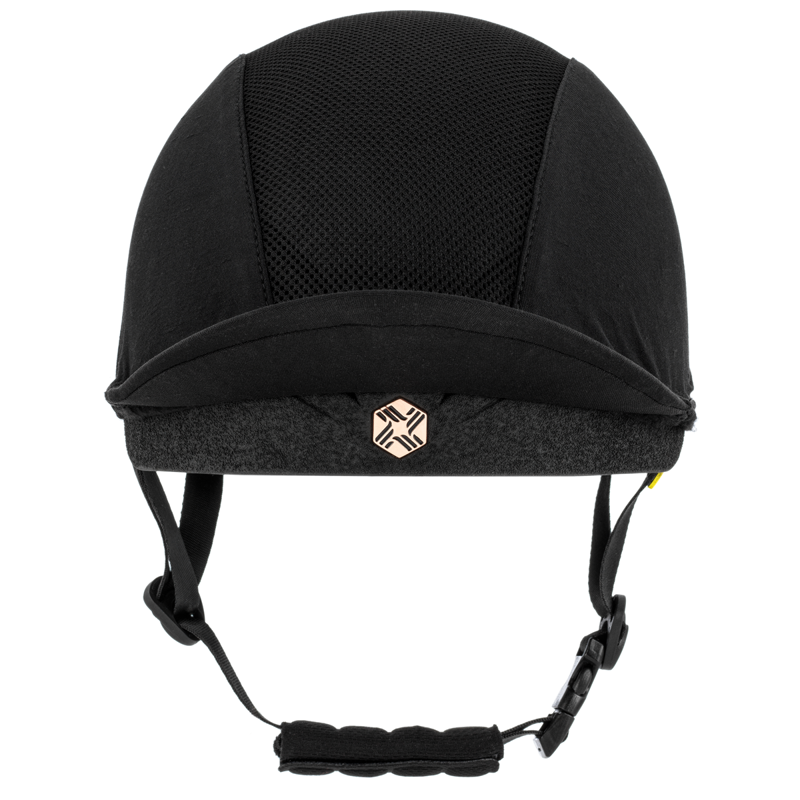 EQX by Charles Owen Phoenix Jockey Skull with MIPS - Black/Rose Gold-1