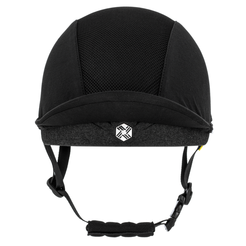 EQX by Charles Owen Phoenix Jockey Skull with MIPS - Black/Silver-1