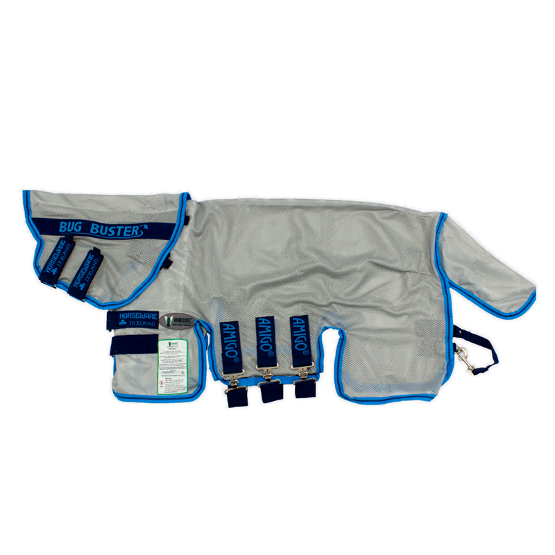 Horseware Amigo Bug Buster Vamoose Fly Rug - Silver/Electric Blue/Navy-1
