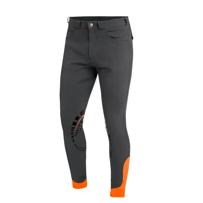 Schockemohle Draco Grip Mens Breeches - Grey/Orange