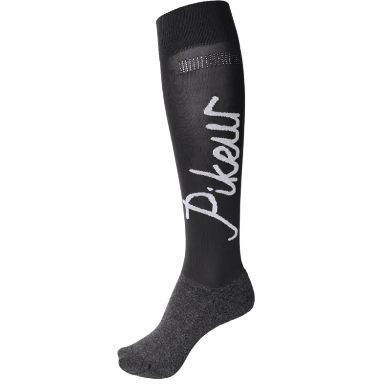Pikeur Strass Flag Socks - Anthracite