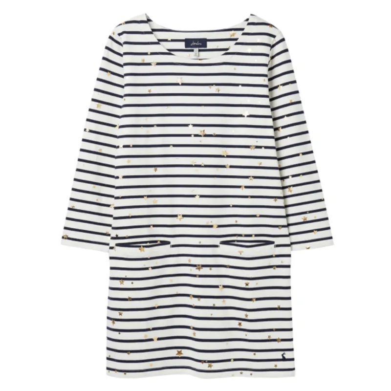 Joules Quinn Ladies Printed Tunic - Rose Gold Star Stripe