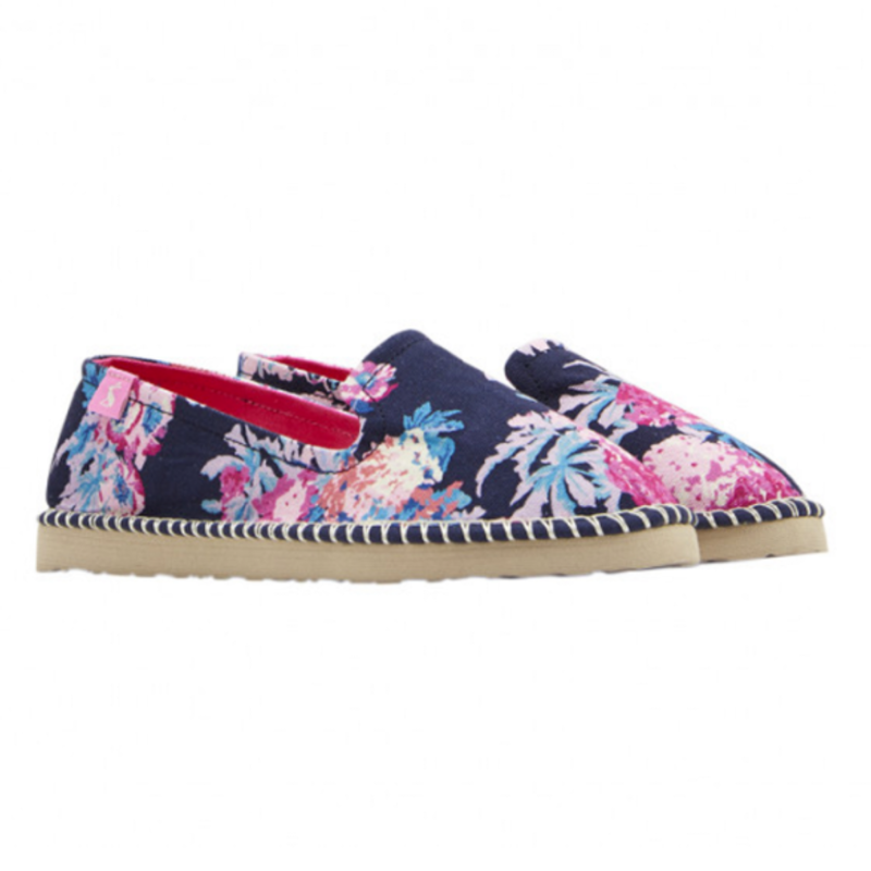 Joules Flipadrille Summer Shoe - Dark Blue Floral