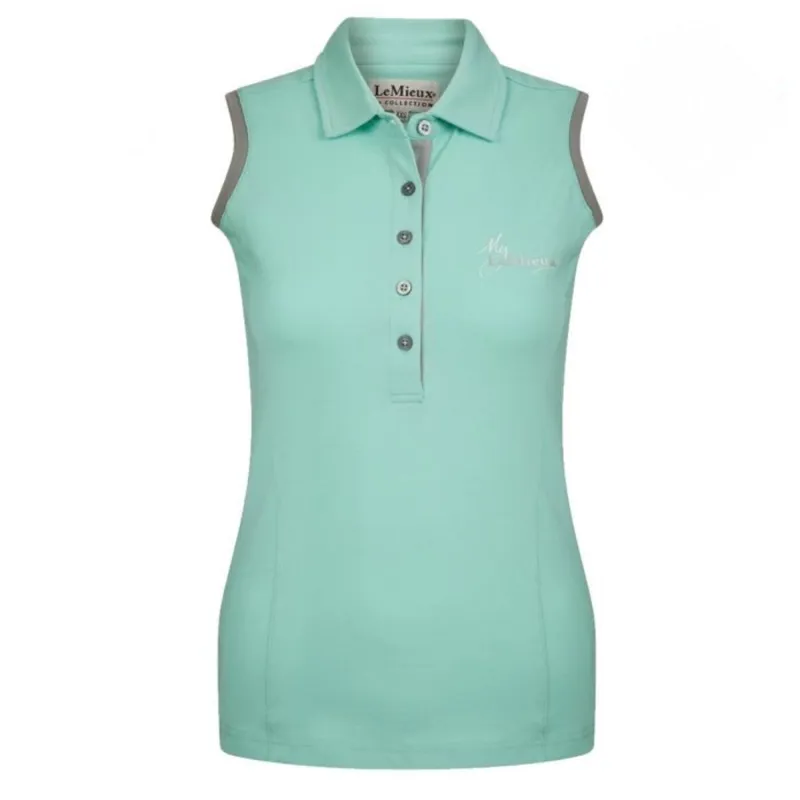 My LeMieux Sleeveless Polo - Mint/Grey 