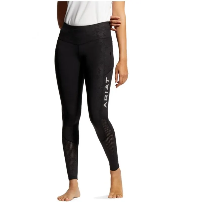 Ariat Womens EOS KP Riding Tights - Black Camo Emboss