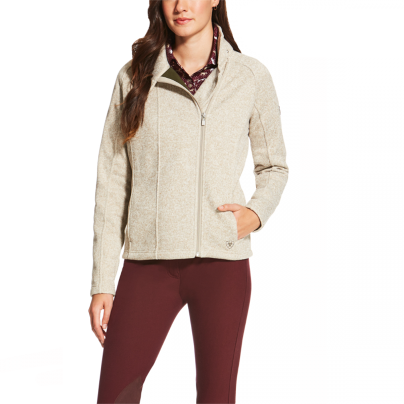 Ariat Ladies Regency Full Zip Sweat Top - Oatmeal-1