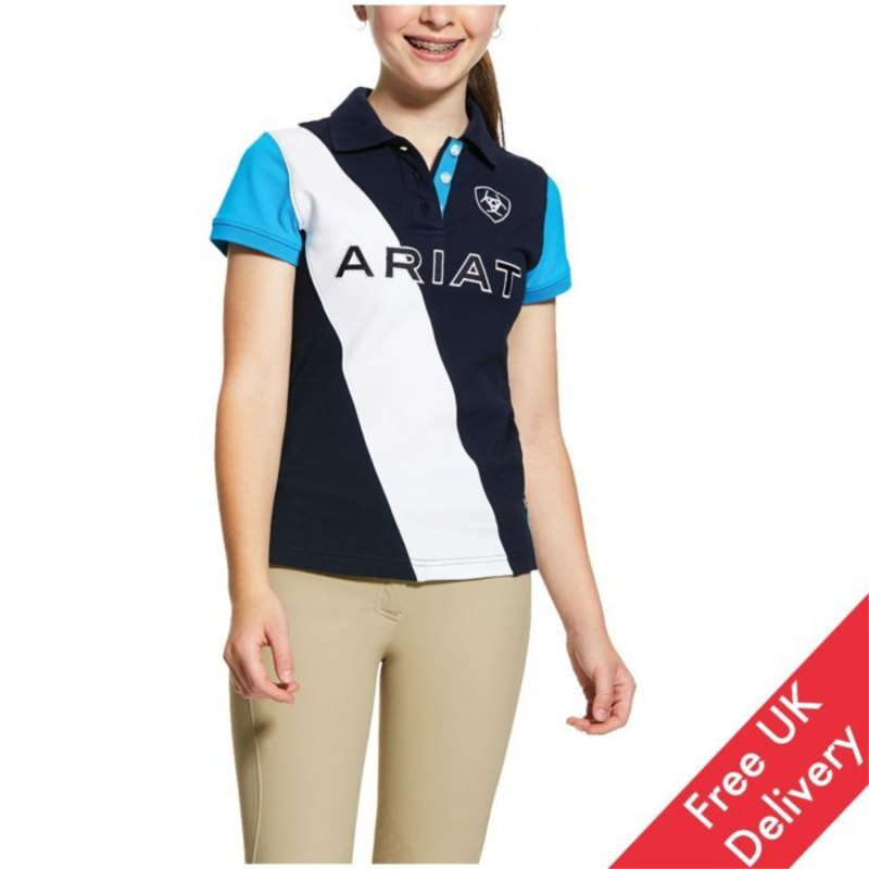 Ariat Girls Taryn Polo - Navy/Nautilus-1