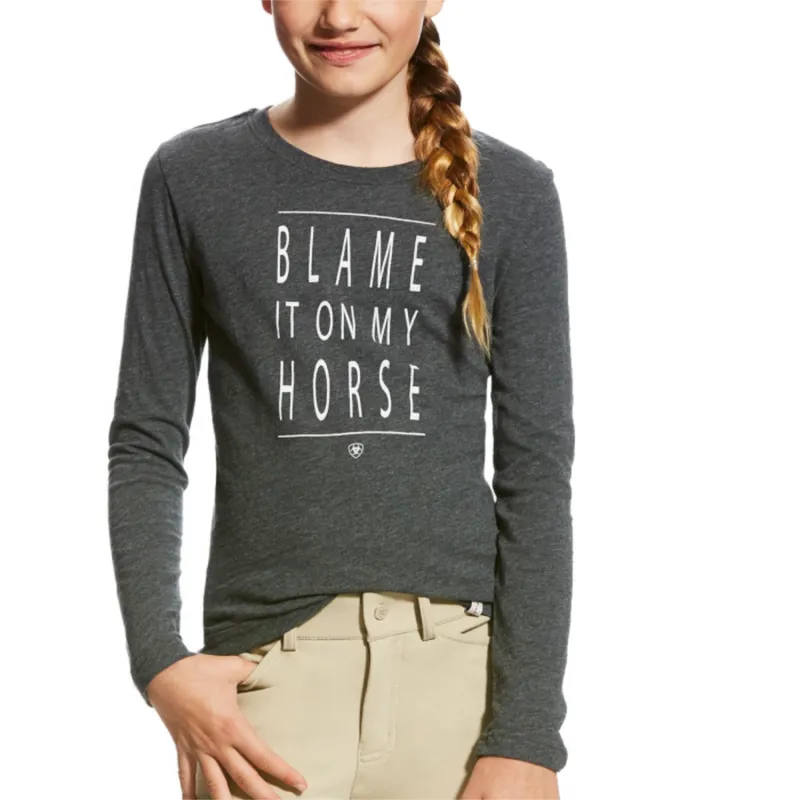 Ariat Girls Excuses T-Shirt - Graphite Heather