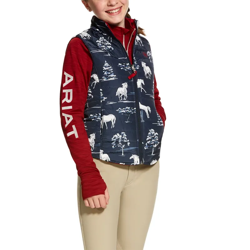 Ariat Girls Emma Reversible Gilet - Shadow Pasture Print