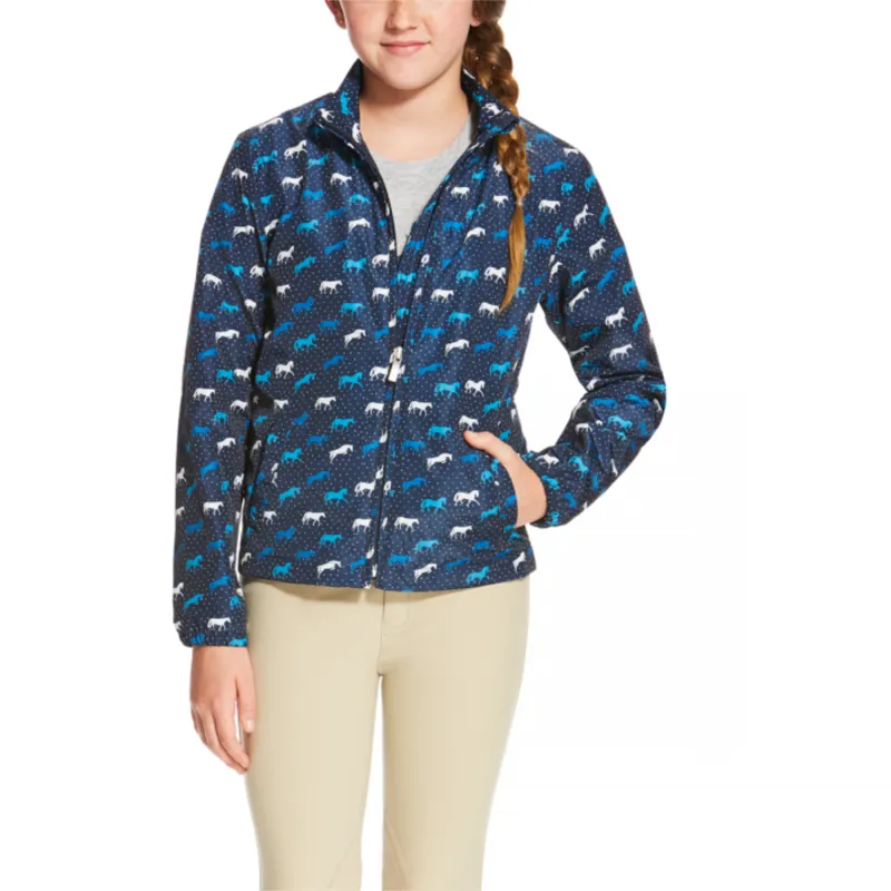Ariat Girls Laurel Jacket - Navy Horse Print