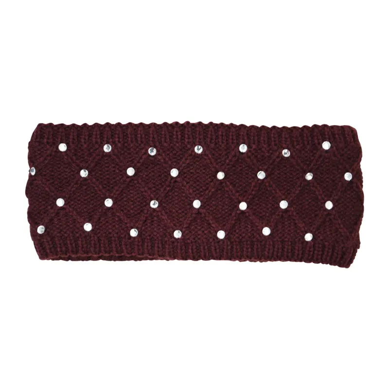 Hy Equestrian Munich Diamante Headband - Burgundy