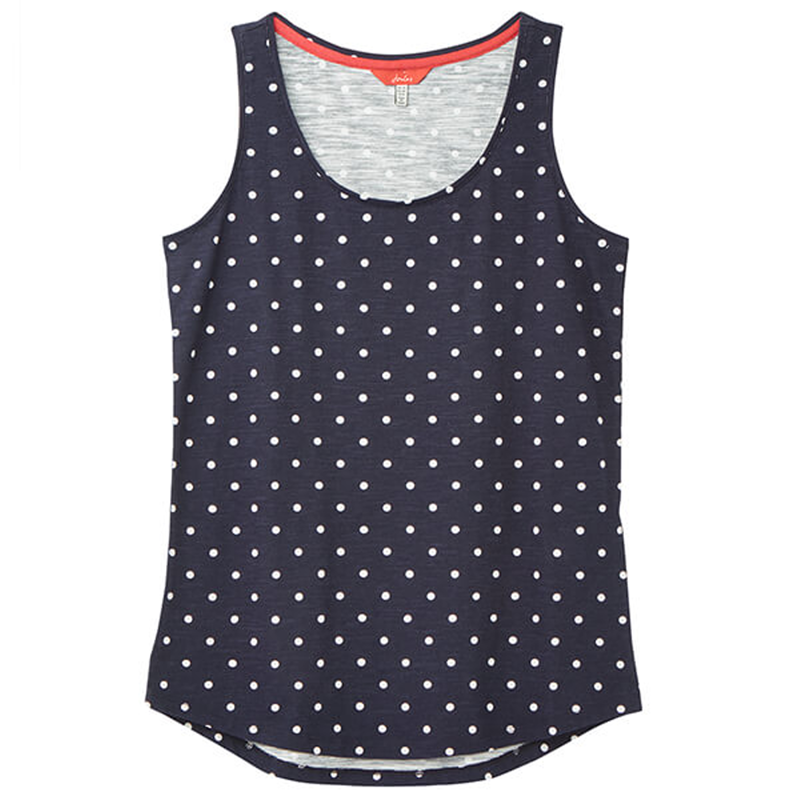 Joules Bo Printed Jersey Vest Top - French Navy Spot