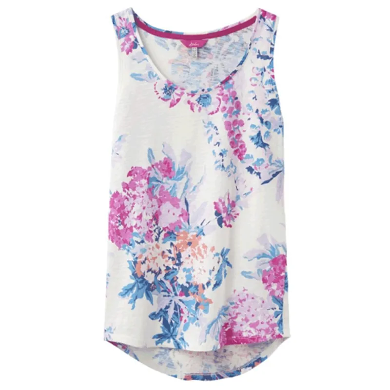 Joules Bo Printed Jersey Vest Top - Cream Floral