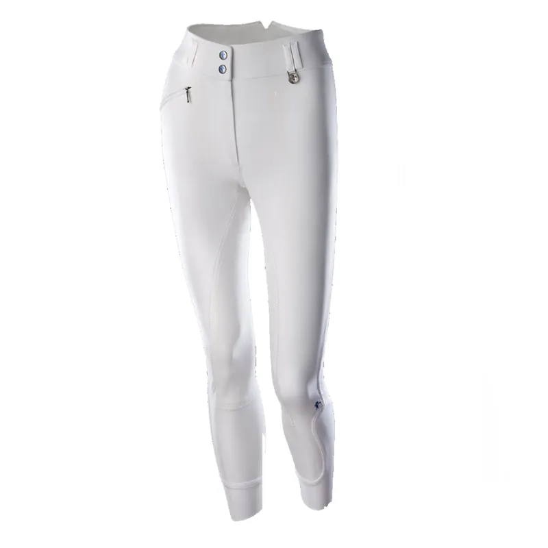 Caldene Hartpury High Rise Full Seat Breeches - White