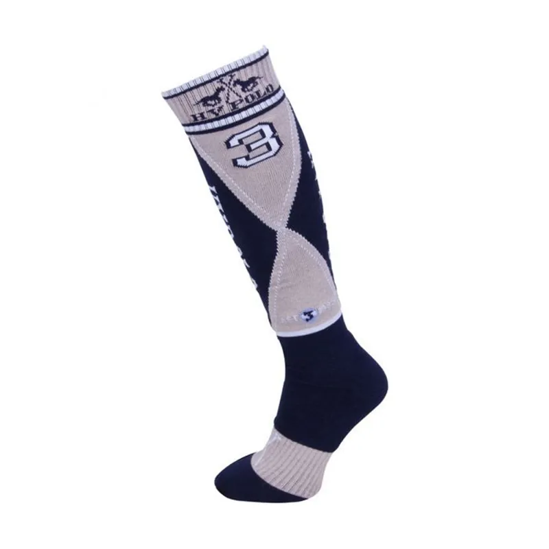 HV Polo Equipo Knee Length Socks - Navy and Sand