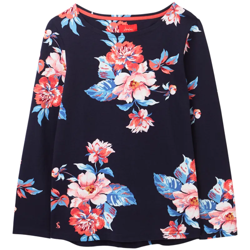 Joules Harbour Long Sleeve Jersey Top - Navy Floral