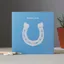 Deckled Edge Colour Block Card - Good Luck - Horseshoe