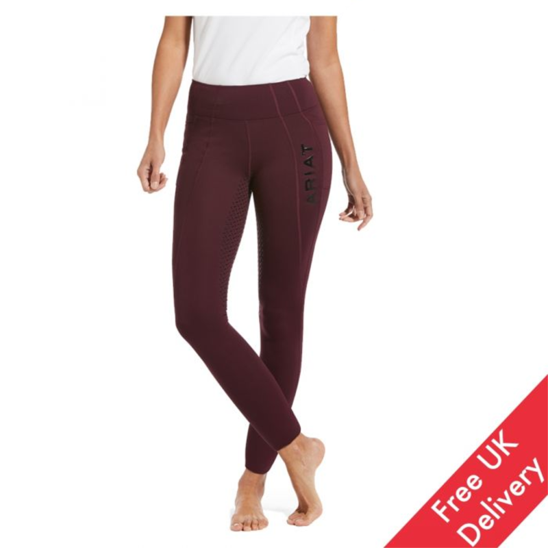 Ariat Womens Attain Thermal Full Seat Riding Tights - Wine Tasting-1