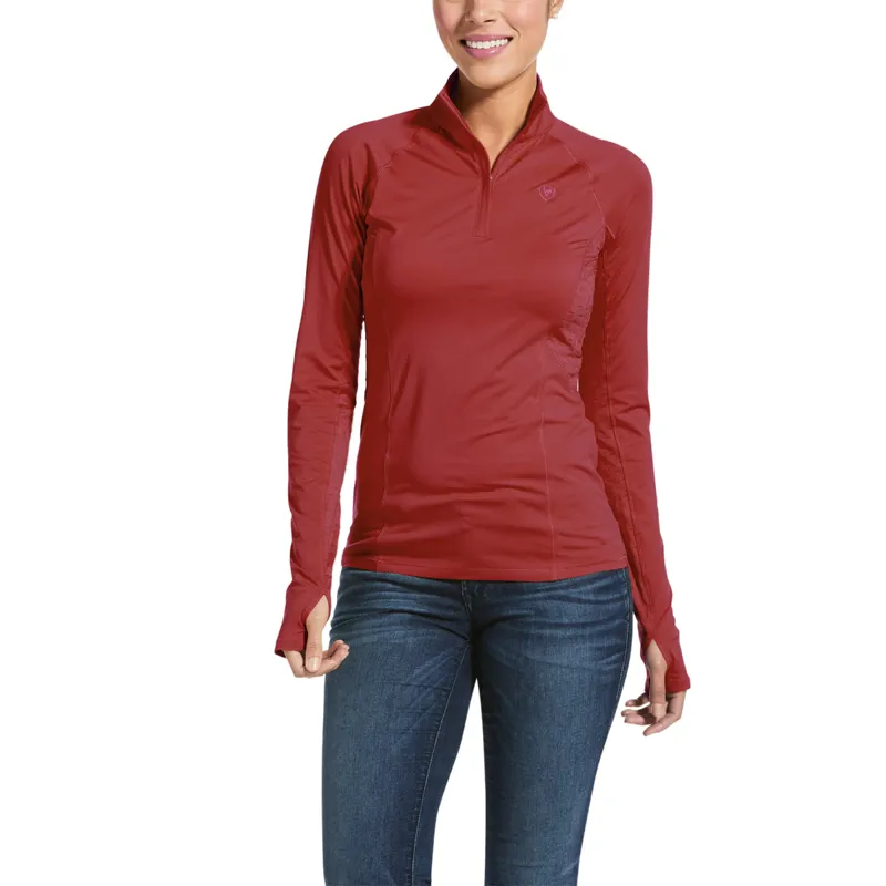 Ariat Women's Lowell 2.0 Zip LS Baselayer - Laylow Red