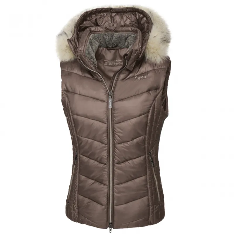 Pikeur Brinette Ladies Quilted Gilet - Dark Taupe