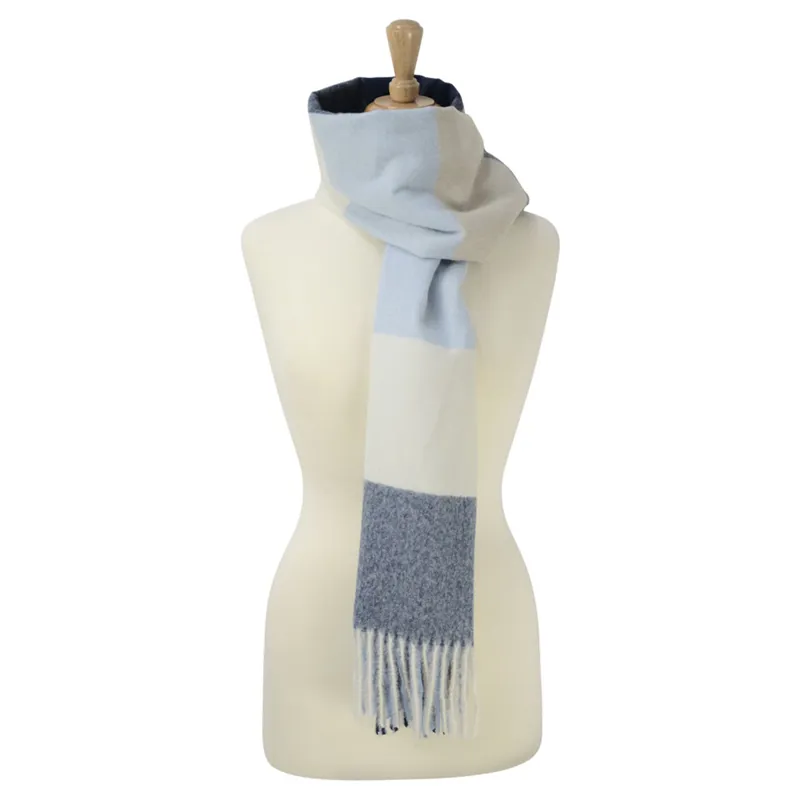 Hy Equestrian Cumbria Soft Touch Scarf - Navy/White/Light Blue