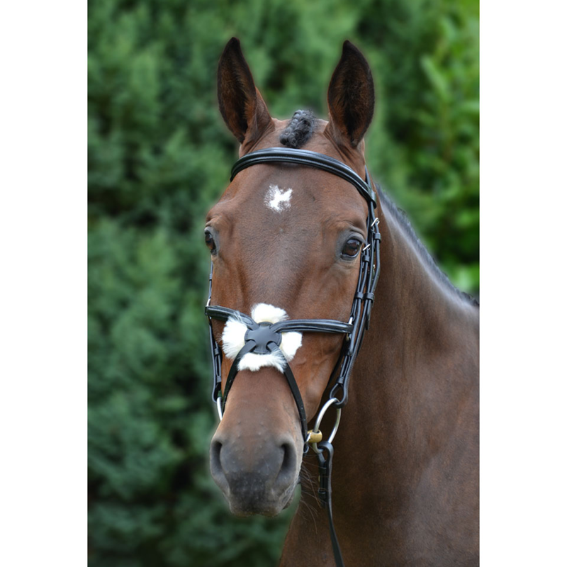 Hy Equestrian Mexican Bridle with Rubber Grip Reins - Black-1