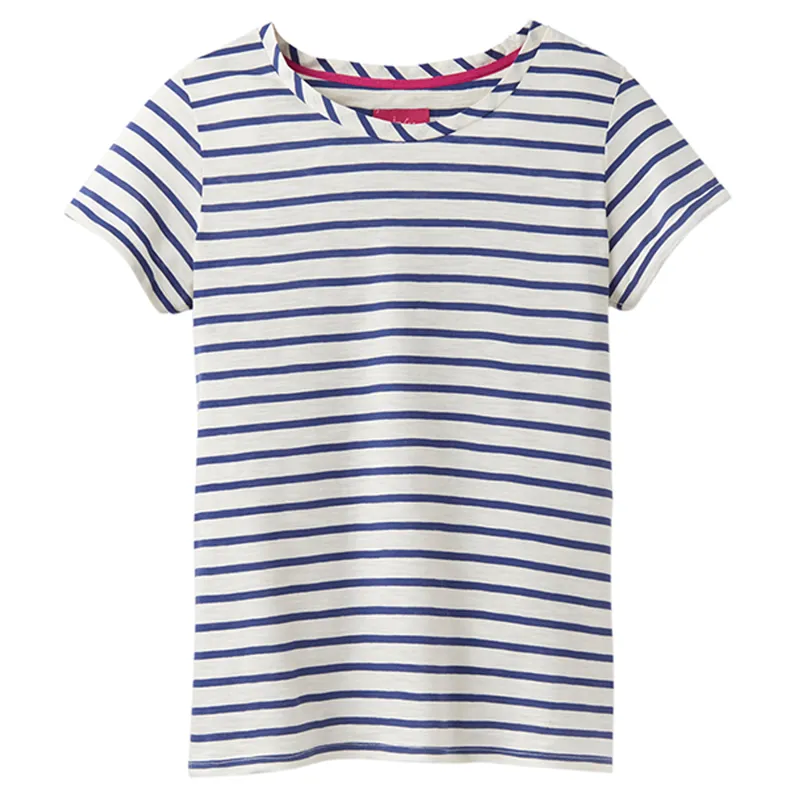 Joules Nessa Stripe Lightweight Jersey T-Shirt - Cream Stripe