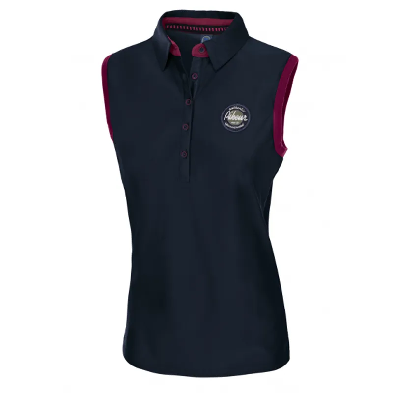 Pikeur Jarla Ladies Sleeveless Polo Shirt - Navy