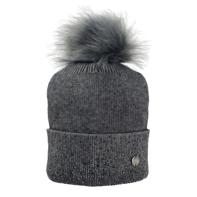 Hy Equestrian Two Toned Alaska Bobble Hat - Grey/Black	