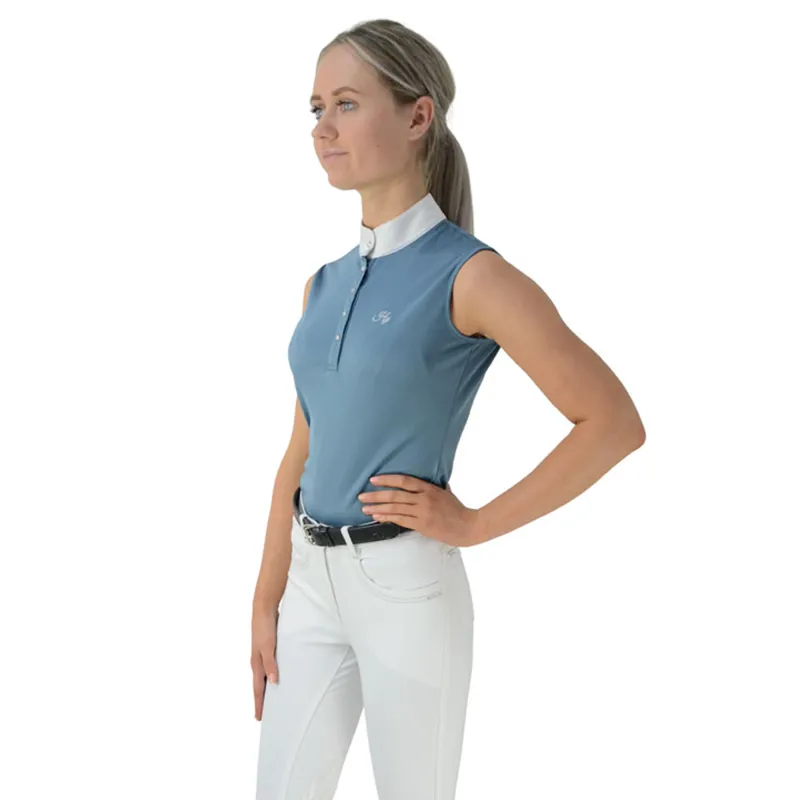 Hy Equestrian Sophia Sleeveless Show Shirt - Aegean Blue