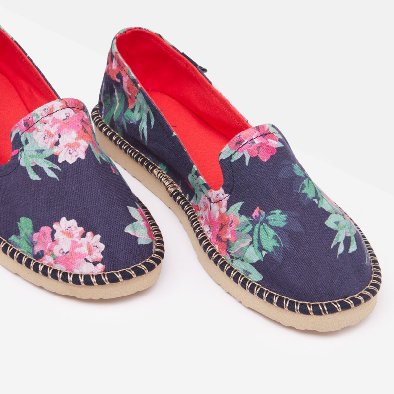 Joules Flipadrille Summer Shoe - Dark Blue Floral-2