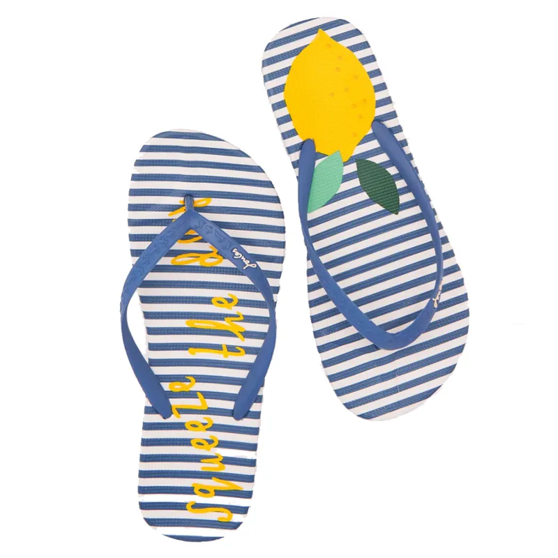 Joules Flip Flops - Lemon Tree Stripe