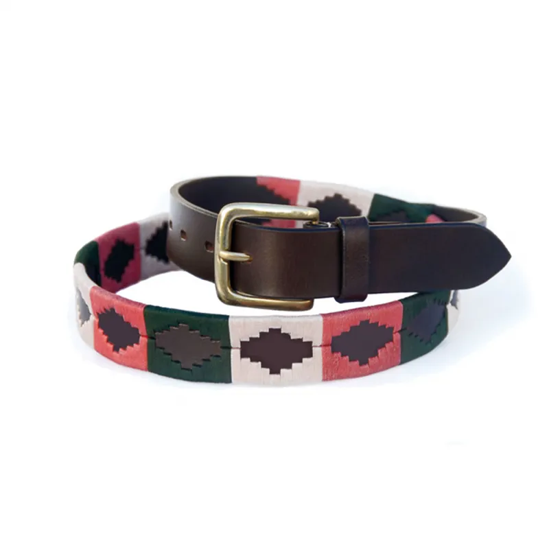 Chukka Pablo Polo Belt - Pink/Champagne/Emerald