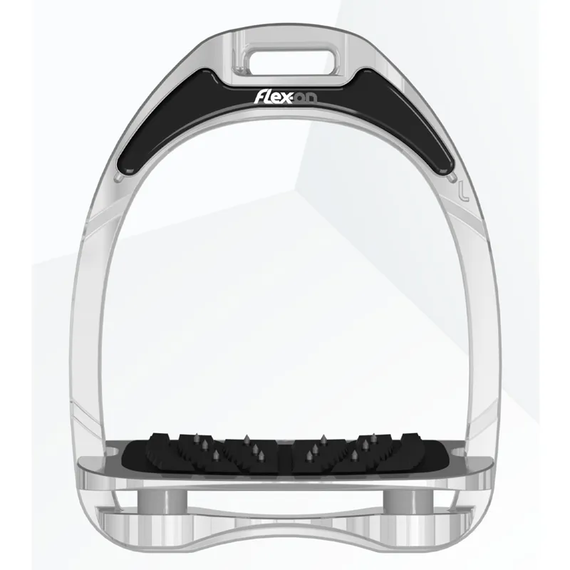 Flex-On Safe-On Inclined Ultra-Grip Stirrups - Silver Grey/Black/Grey