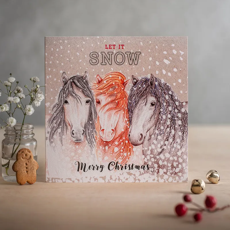 Deckled Edge Christmas Card - Let It Snow