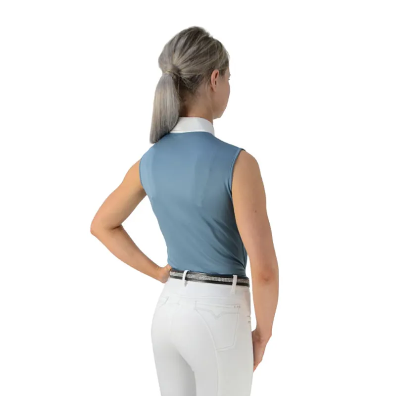 Hy Equestrian Sophia Sleeveless Show Shirt - Aegean Blue-1