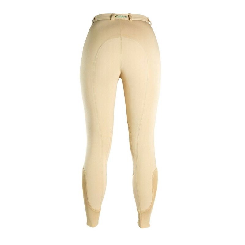 Caldene Aintree Mid Rise Self Fabric Knee Patch Breeches - Corn-1