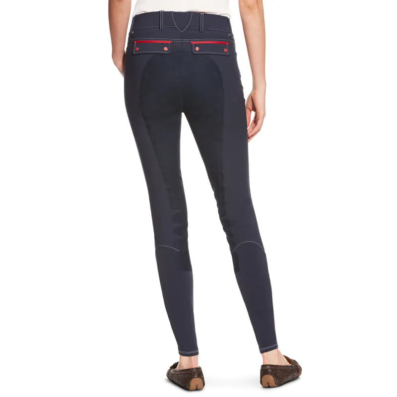 Ariat Ladies FEI Olympia Acclaim Full Seat Breeches - Navy/Red-1