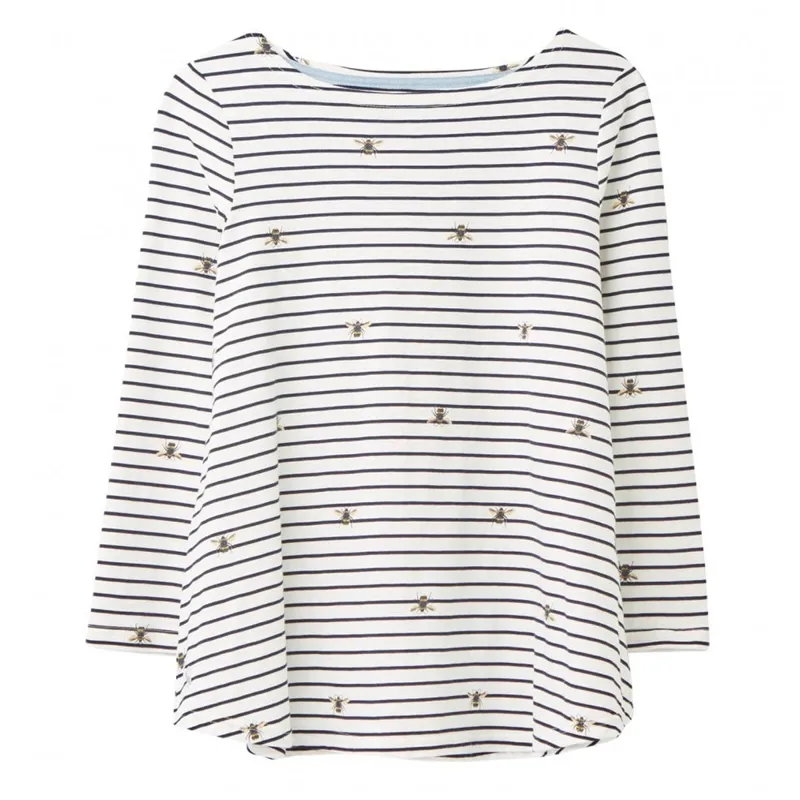 Joules Harbour Light Print Jersey Top - Bee Stripe