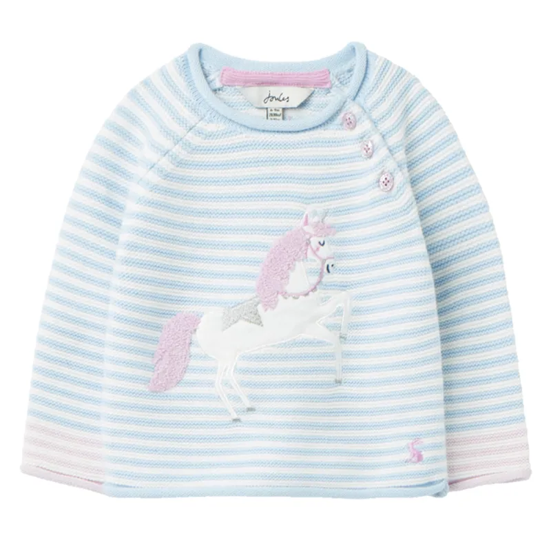 Joules Winnie Knitted Jumper - Blue Unicorn