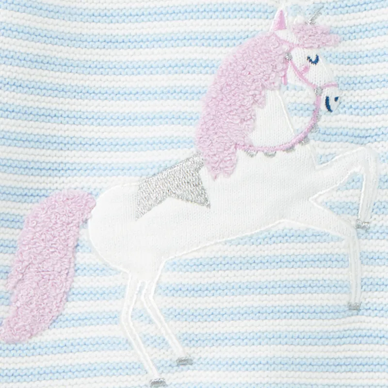 Joules Winnie Knitted Jumper - Blue Unicorn-1