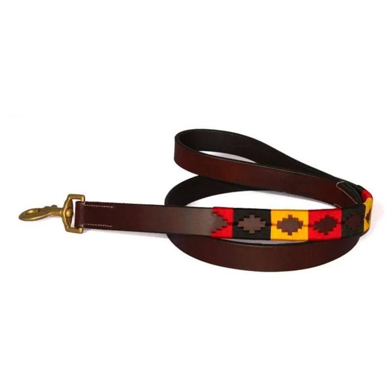 Chukka Newmarket Dog Lead - Yellow/Black/Red