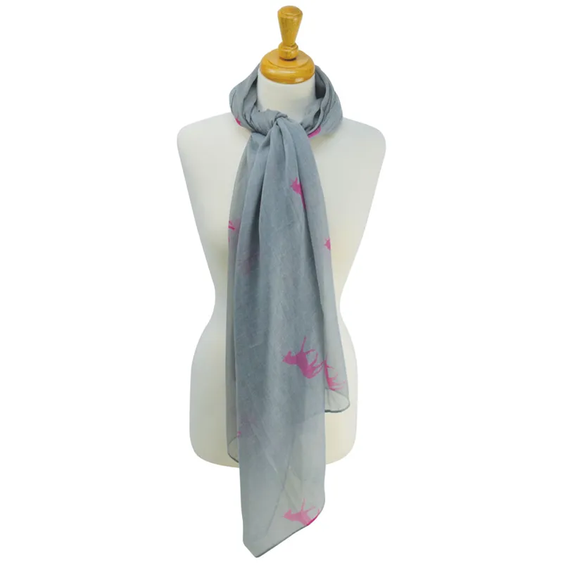 Hy Equestrian Unicorn Print Scarf - Grey/Pink