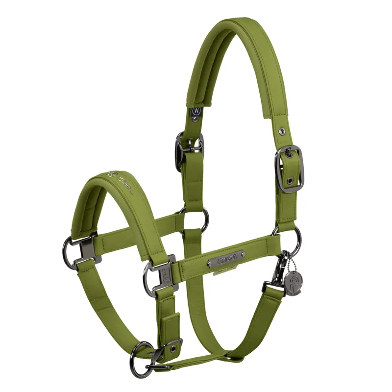 Eskadron Double Pin Faux Leather Headcollar Platinum AW24 - Moss Green