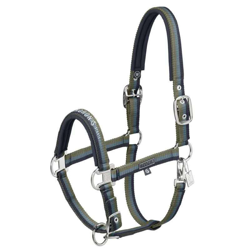 Eskadron Double Pin Headcollar Classic Sports SS25 - Navy/Steel Blue/Dusty Olive