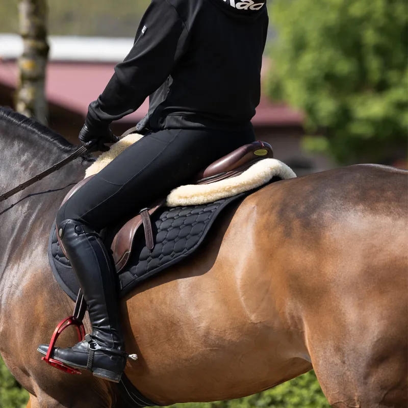 Eskadron Faux Fur Half Pad - Black - One Size-1