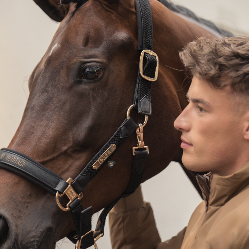 Eskadron Faux Leather Plait Headcollar Heritage AW24 - Black-1